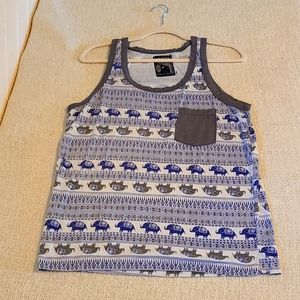 Women Tank Top- Elephant Print- M